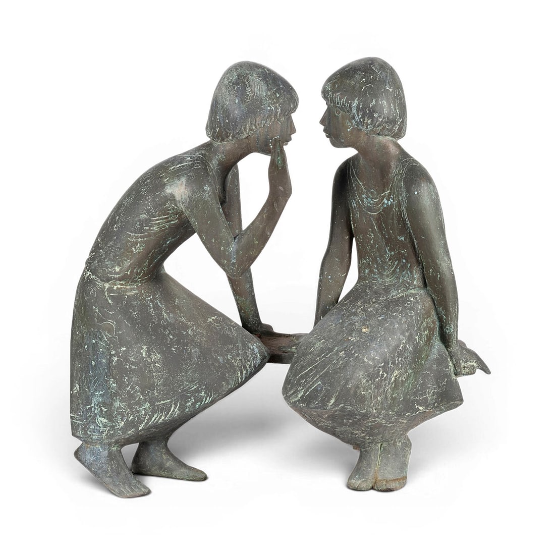 WERNER FRANZEN | GROSSE BRONZE 'VERTRAULICHES GESPRAECH' (1992) (1 of 1)