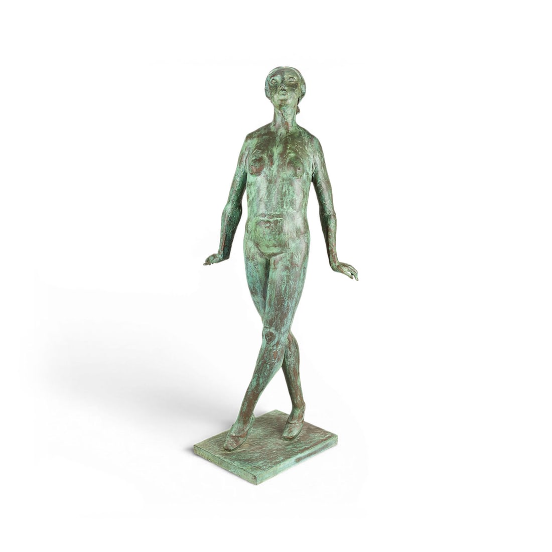 STEFANO BASCHIERATO | BALLERINA: STEFANO BASCHIERATO 1922 Sant'Angelo di Piove/Padua, Italy - 2000 Piove di Sacco, Italy BALLERINA Bronze on plinth, darkbrown/green patinated. Approx. 119 x 46 x 44 cm, 42,9 kg. Slightly soiled. Prove