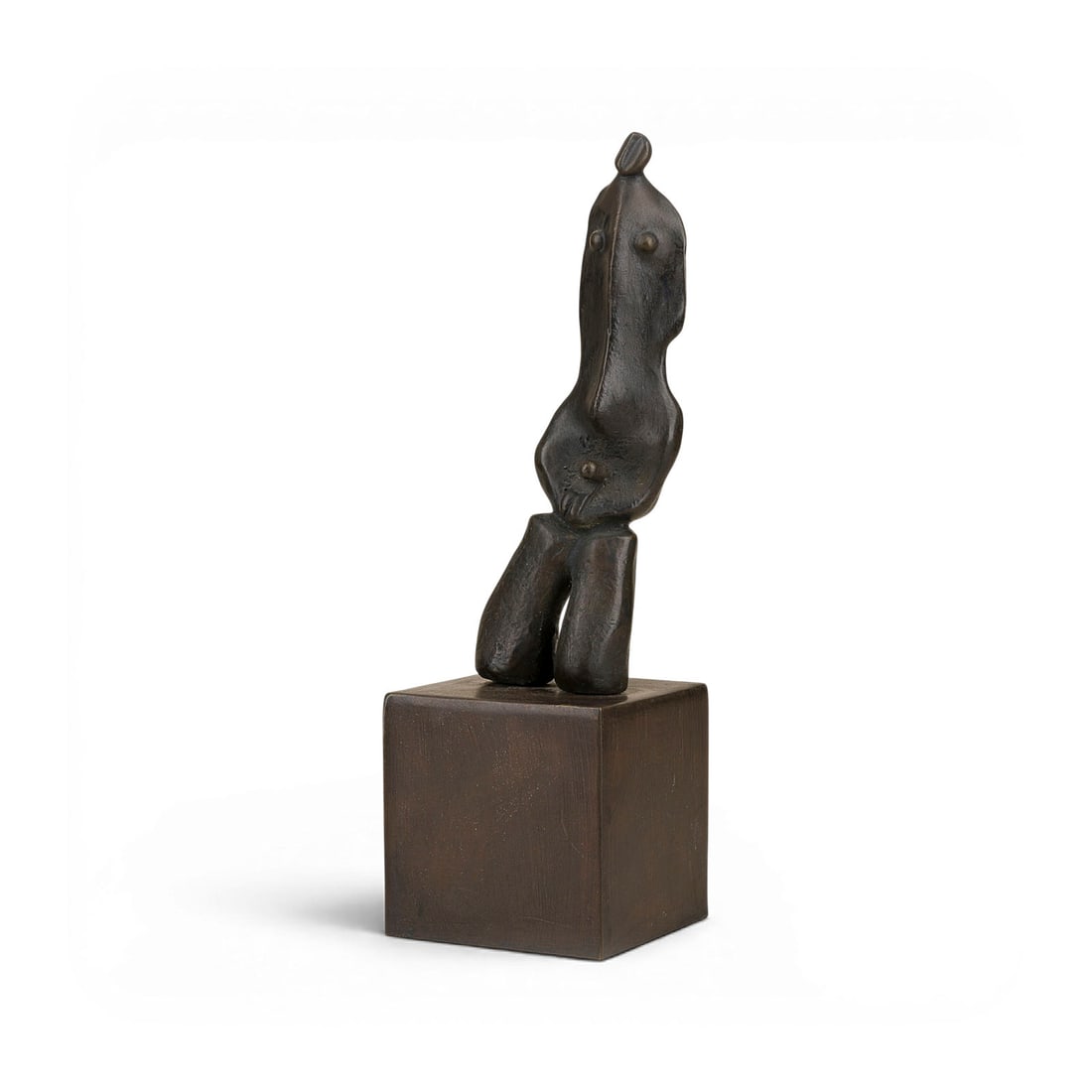 KOSTIS GEORGIOU | STEHENDER ABSTRAKTER AKT: KOSTIS GEORGIOU 1956 Greece - lives and works in Athens, Greece STANDING ABSTRACT NUDE Bronze, dark brown patinated, on base. 26 cm high. Base 11 x 11 x 11 cm. Total height 37 cm, 3.9 kg. Signed and n