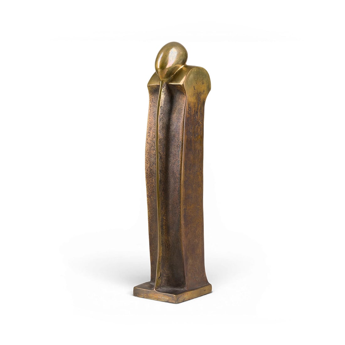 ANTON RAIDEL | 'DIE KOENIGIN' (1986): ANTON RAIDEL 1943 Wien - 2019 lives and works in Gmunden 'THE QUEEN' (1986) Bronze, part. dark brown patina, part. polished. 38 x 8 x 10 cm, 5,32 kg. Signed 'A. Raidel' in the front and monogram. and 