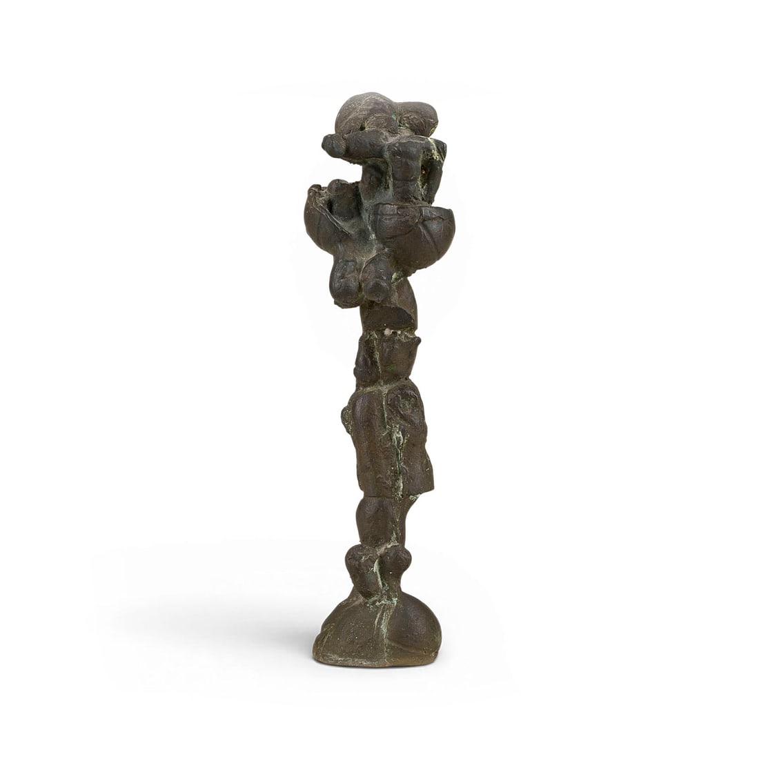ROLF SZYMANSKI | 'KLEINE FIGUR NR. V (KESTNER-STATUETTE)': ROLF SZYMANSKI 1928 Leipzig - 2013 Berlin 'KLEINE FIGUR NR. V (KESTNER-STATUETTE)' Bronze, darkbrown patinated, ed. Kestner-Gesellschaft, Hannover. 24 x 6 x 6 cm, 1.49 kg. Signed 'Szy' on the verso as