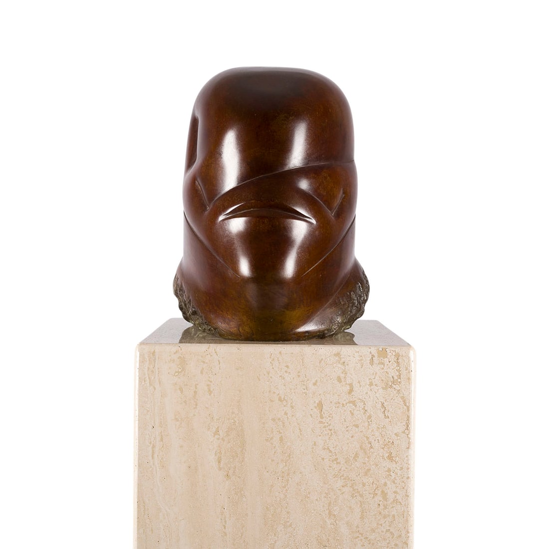 HEDE BUEHL | 'HOMER' (1976/2010): HEDE BUEHL 1940 Haan - lives and works in Duesseldorf 'HOMER' (1976/2010) Bronze, brown patina, part. green patina. 34,5 x 25 x 34 cm, 18,3 kg, stone base 110,5 x 31,5 x 31,5 cm. With artist's signatu