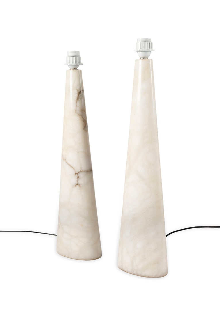 ANGELO MANGIAROTTI (IM STILE VON) | PAAR GROSSE ALABASTER TISCHLAMPEN (1 of 1)