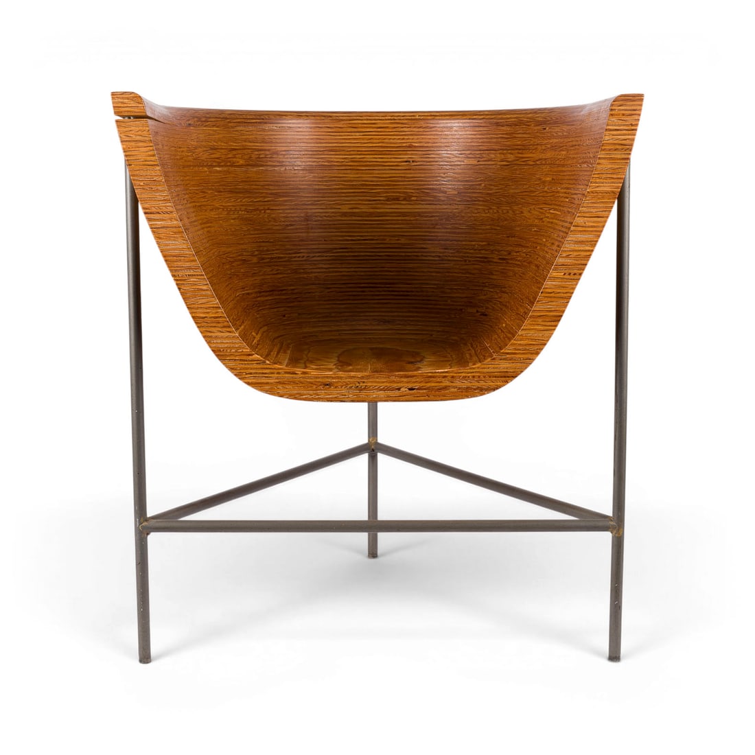 TILL LEESER | SESSEL 'MINOS': TILL LEESER 1949 Schweinfurt A 'MINOS' ARMCHAIR Germany, Till Leeser Design, small production run, c. 1990 Tubular steel, laminated beech panels, clear lacquer finish. H. 73 cm, W. 66 cm, D. 60 cm. So