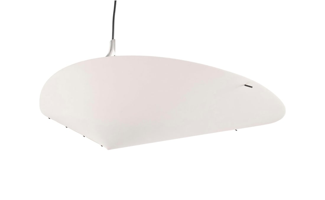 JONAS KRESSEL & IVO SCHELLE | HAENGELAMPE 'JOVO': JONAS KRESSEL & IVO SCHELLE 1961 & 1962, Germany A 'JOVO' PENDANT LIGHT Deutschland, Anta Leuchten, designed 1994 Anodised aluminium, white plastic, steel wire, single-light electrified. D. 60 cm (sha