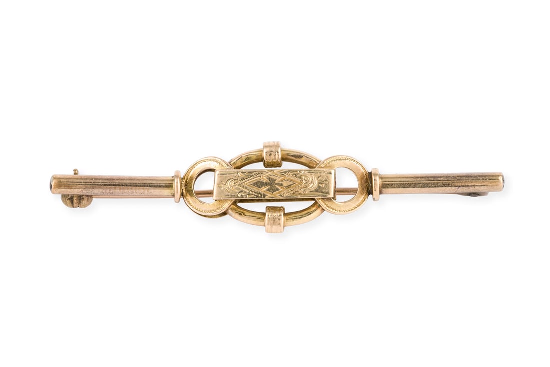 GEOMETRISCHE STABBROSCHE: GEOMETRISCHE STABBROSCHE GG 333 (getestet). Masse: ca. 57,3 x 11,7 mm. Ges.-Gew.: ca. 4,4 g. Stabbrosche aus geometrischen Formen.