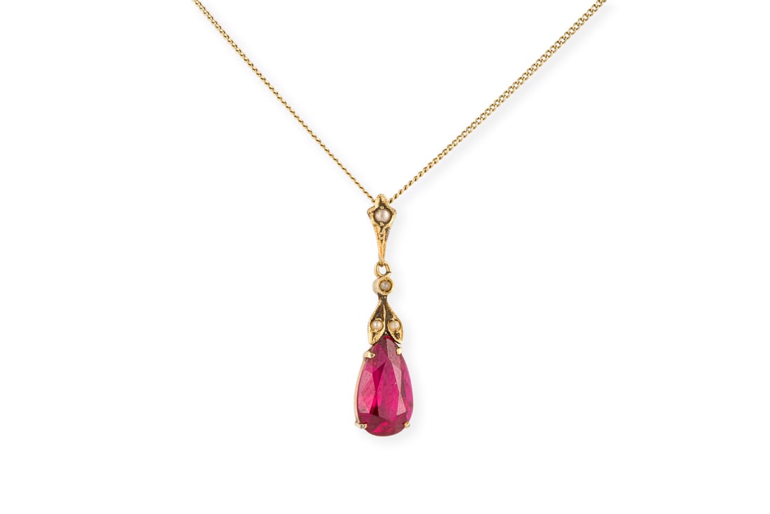RUBIN TROPFEN COLLIER (1 of 1)