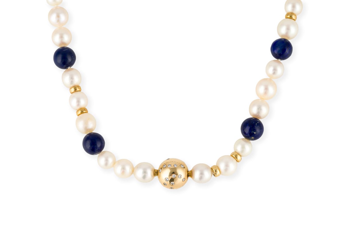LAPIS LAZULI PERLEN COLLIER (1 of 2)