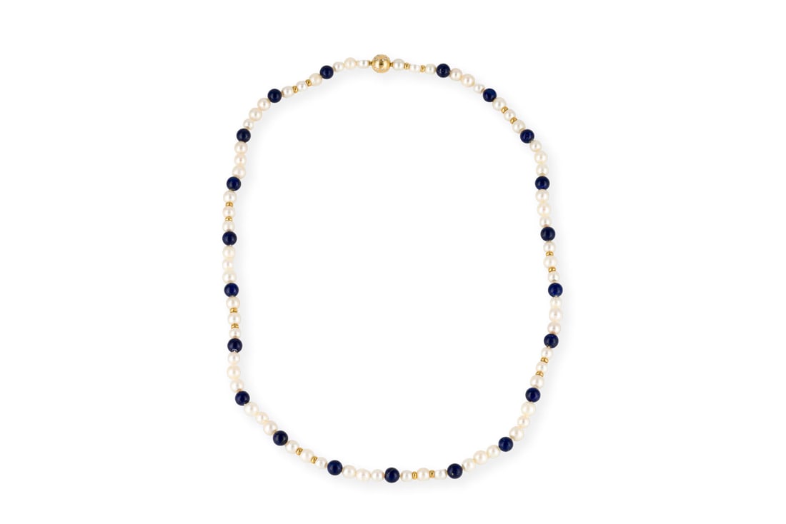 LAPIS LAZULI PERLEN COLLIER - 2