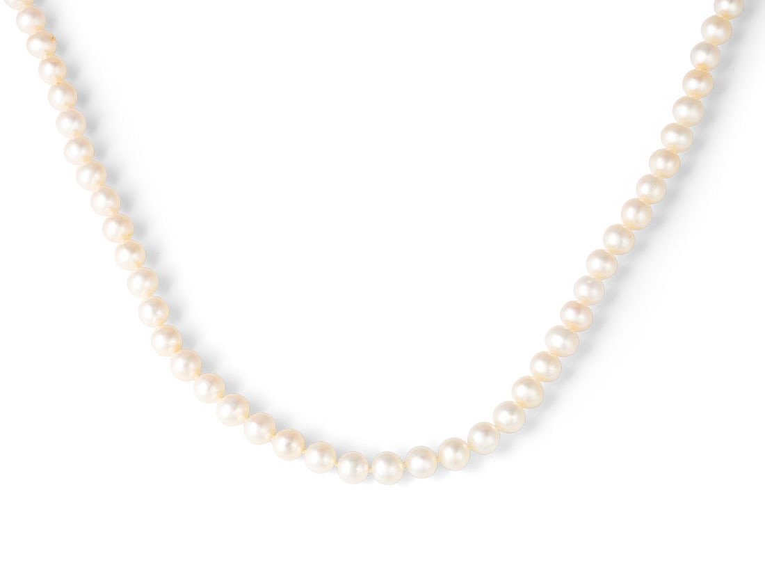 GEKNUEPFTES AKOYA PERLEN COLLIER 100 CM 8 MM (1 of 1)