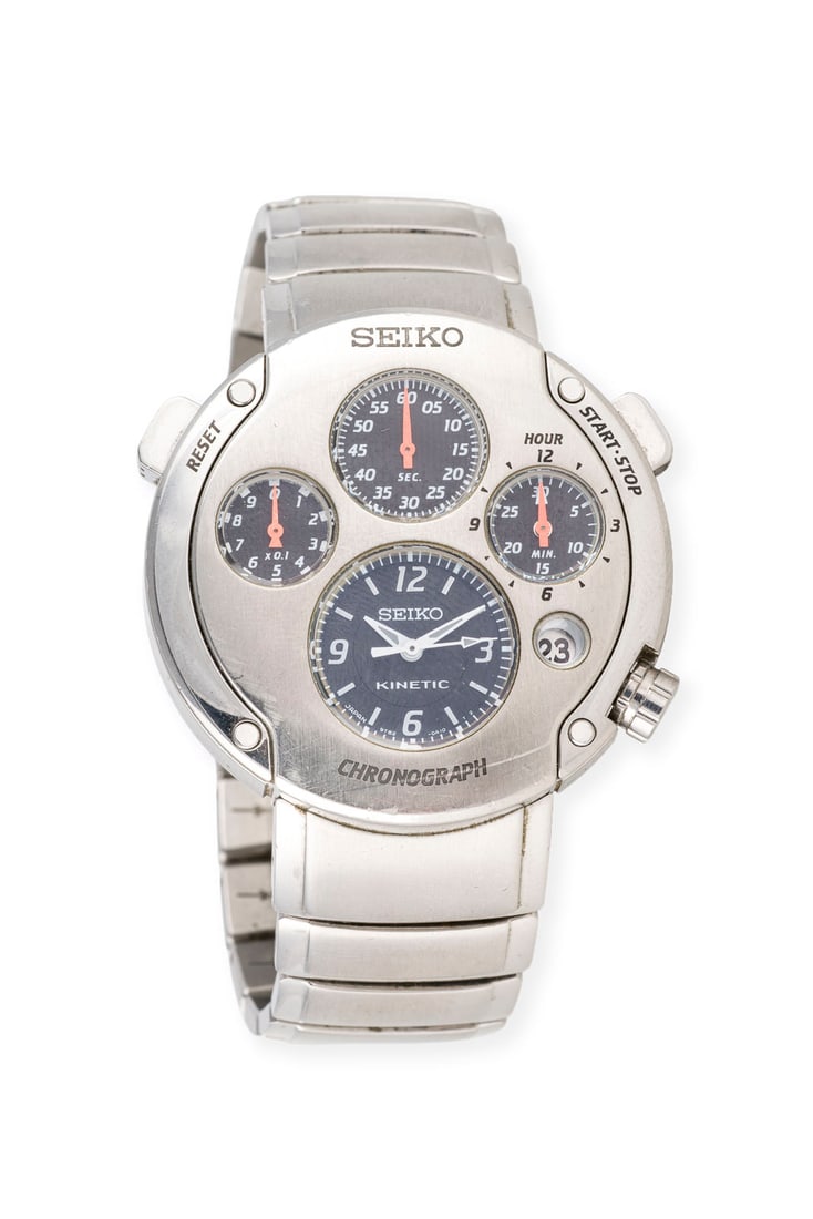 'SEIKO' LIMITIERTE SPORTURA KINETIC CHRONOGRAPH: SEIKO' LIMITIERTE SPORTURA KINETIC CHRONOGRAPH Referenznummer: SLQ001J1. (Nicht auf Funktion geprueft). Edelstahl. D.(Gehaeuse): ca. 42,0 mm. Ges.-Gew.: ca. 134,3 g. Inkl. Box und Papiere.