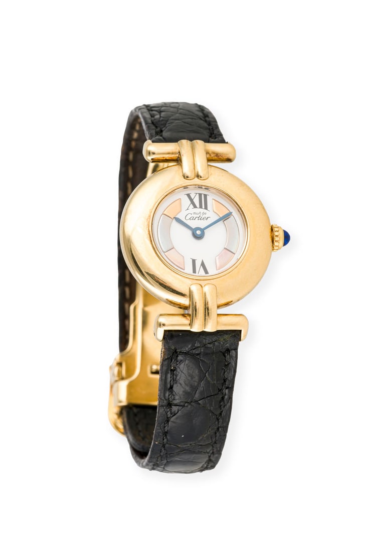 'CARTIER' VERMEIL ARMBANDUHR: CARTIER' VERMEIL ARMBANDUHR Referenznummer: 142675, 590002. Quarz (Nicht auf Funktion geprueft). AG 925, vergoldet. D.: ca. 24,0 mm. Ges.-Gew.: ca. 24,9 g. Inkl orig. Box. Min ber.