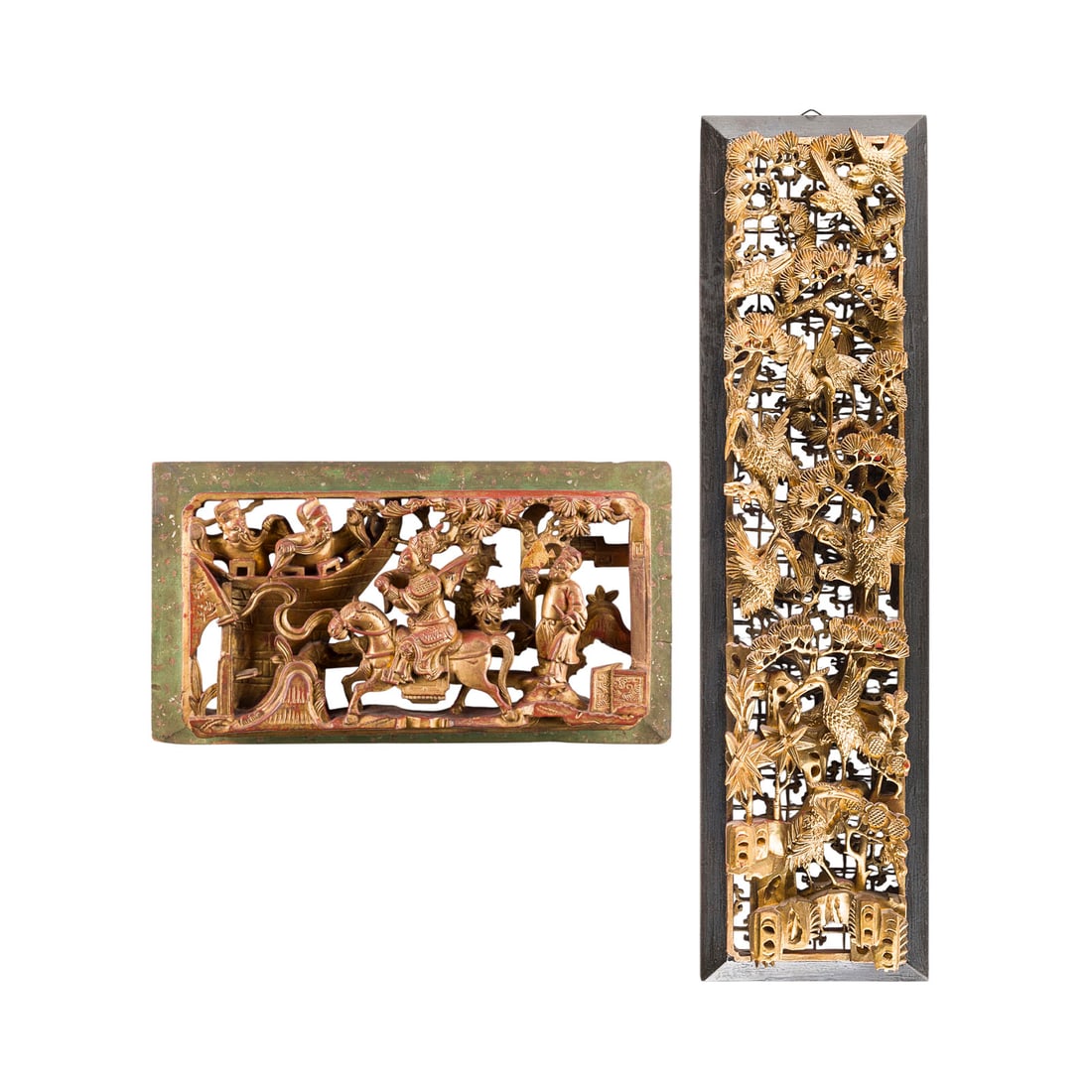 ZWEI GOLDLACKIERTE HOLZRELIEFS (1 of 1)