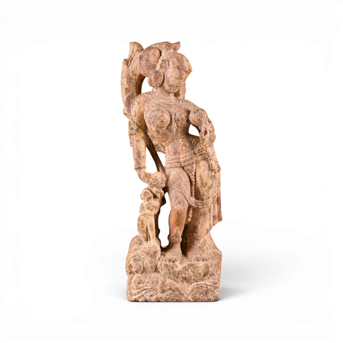 EINE SANDSTEINFIGUR EINER WEIBLICHEN GOTTHEIT (1 of 1)