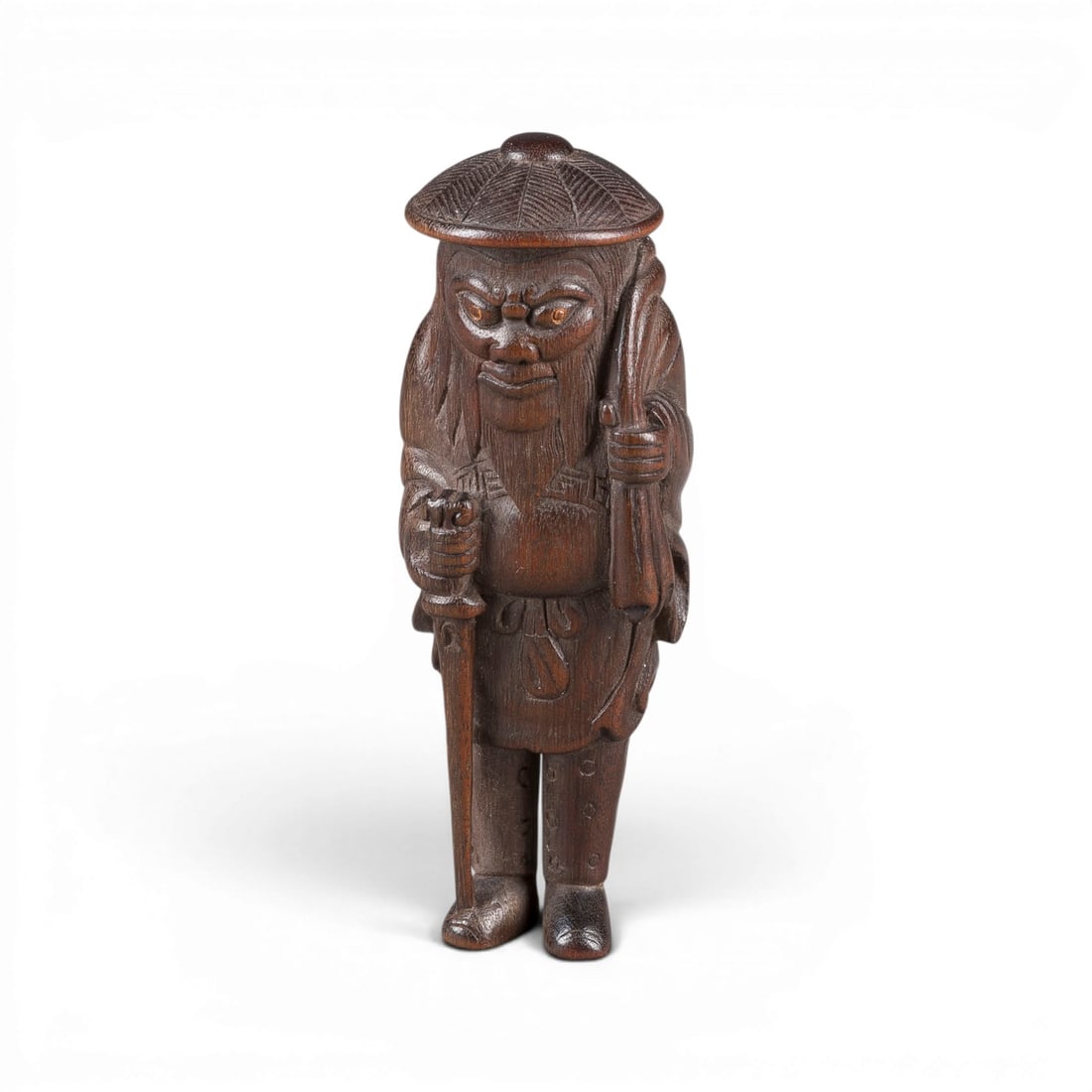 SIEBEN NETSUKE UND EIN KISERUZUTSU MIT KISERU - 3