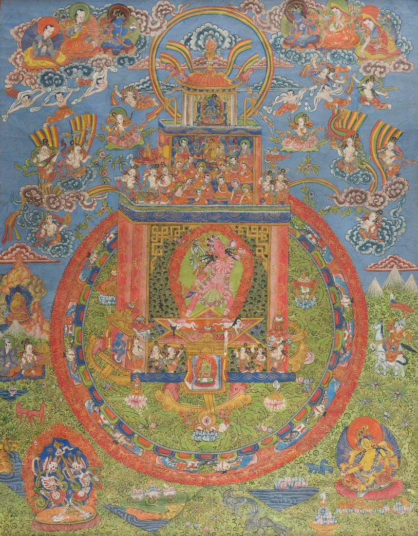EIN THANGKA MIT DARSTELLUNG DER VAJRAYOGINI (1 of 1)