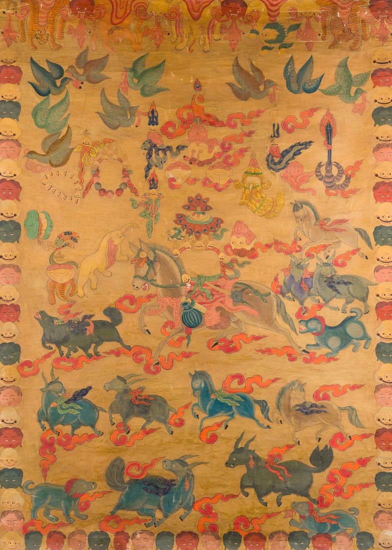 EIN THANGKA MIT PFERDEDARSTELLUNG (1 of 1)