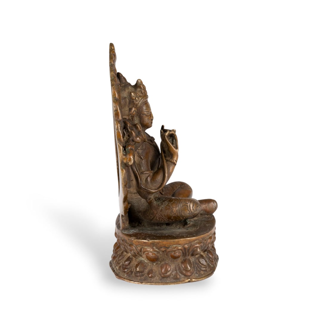 EINE BRONZEFIGUR EINES BODHISATTVA - 4