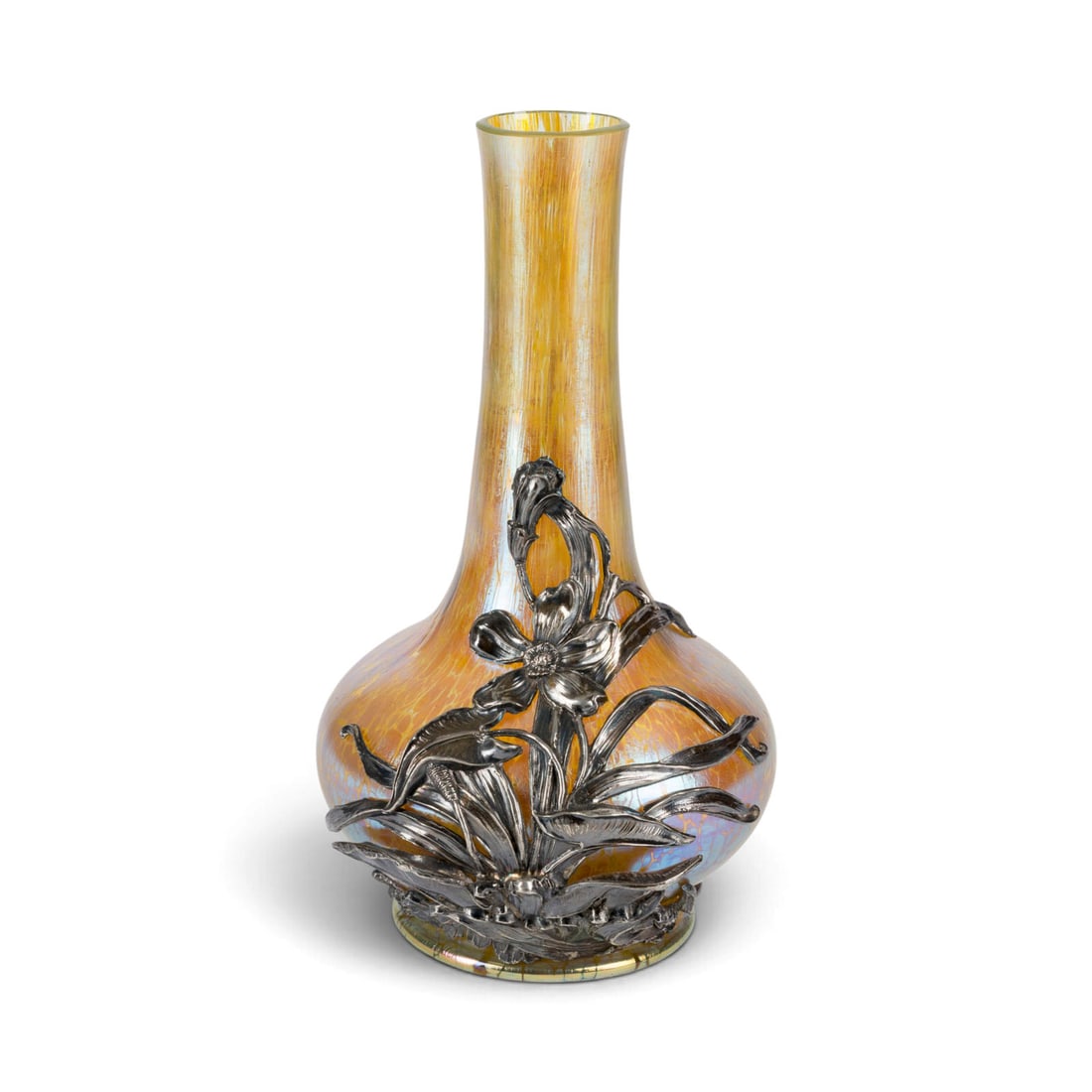 | JUGENDSTIL-VASE MIT SILBERAUFLAGE (1 of 2)