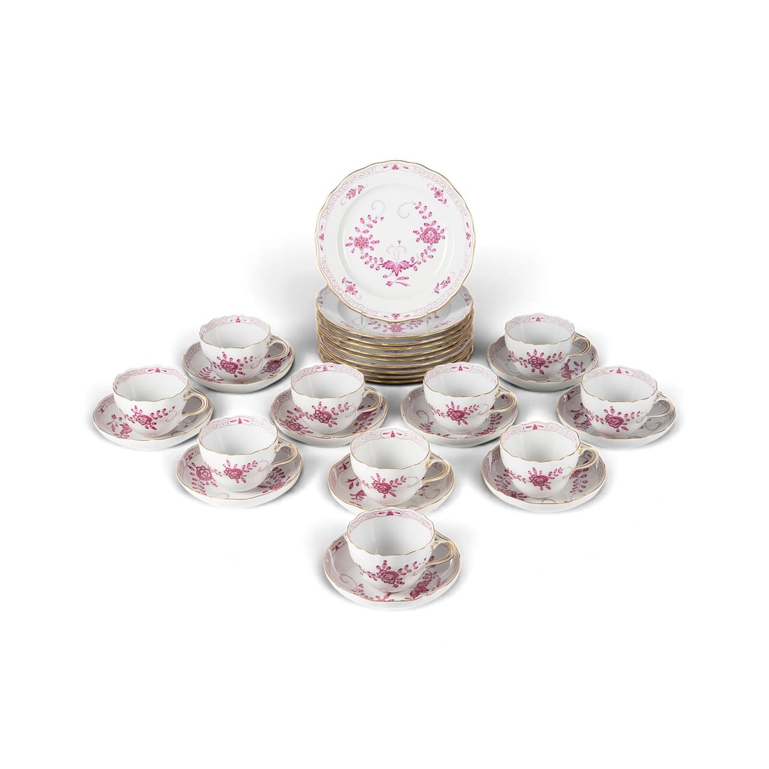 | ZEHN KAFFEEGEDECKE 'INDISCHE BLUMENMALEREI' (1 of 1)
