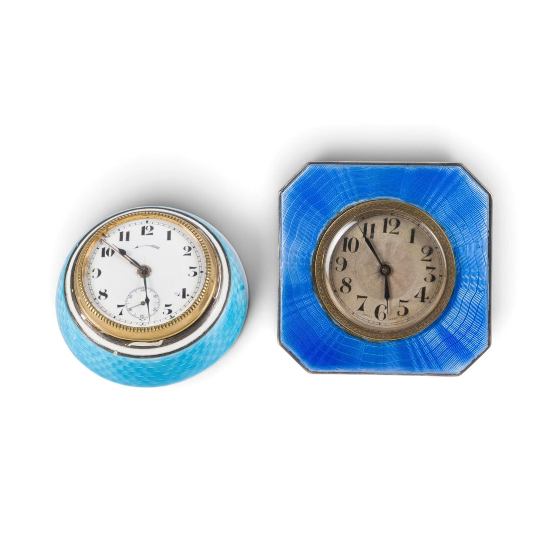 | ZWEI TISCHWECKER MIT GUILLOCHE-EMAIL (1 of 1)