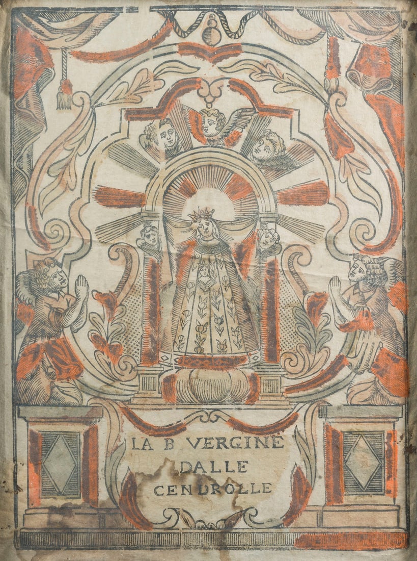 | KONVOLUT AUS 6 ANDACHTSBILDERN: COLLECTION OF 6 DEVOTIONAL IMAGES 18th and 19th centuries Various techniques including hand-colored copper engraving, woodcut, convent work, and wax relief; each framed behind glass. Max. (framed) 48.