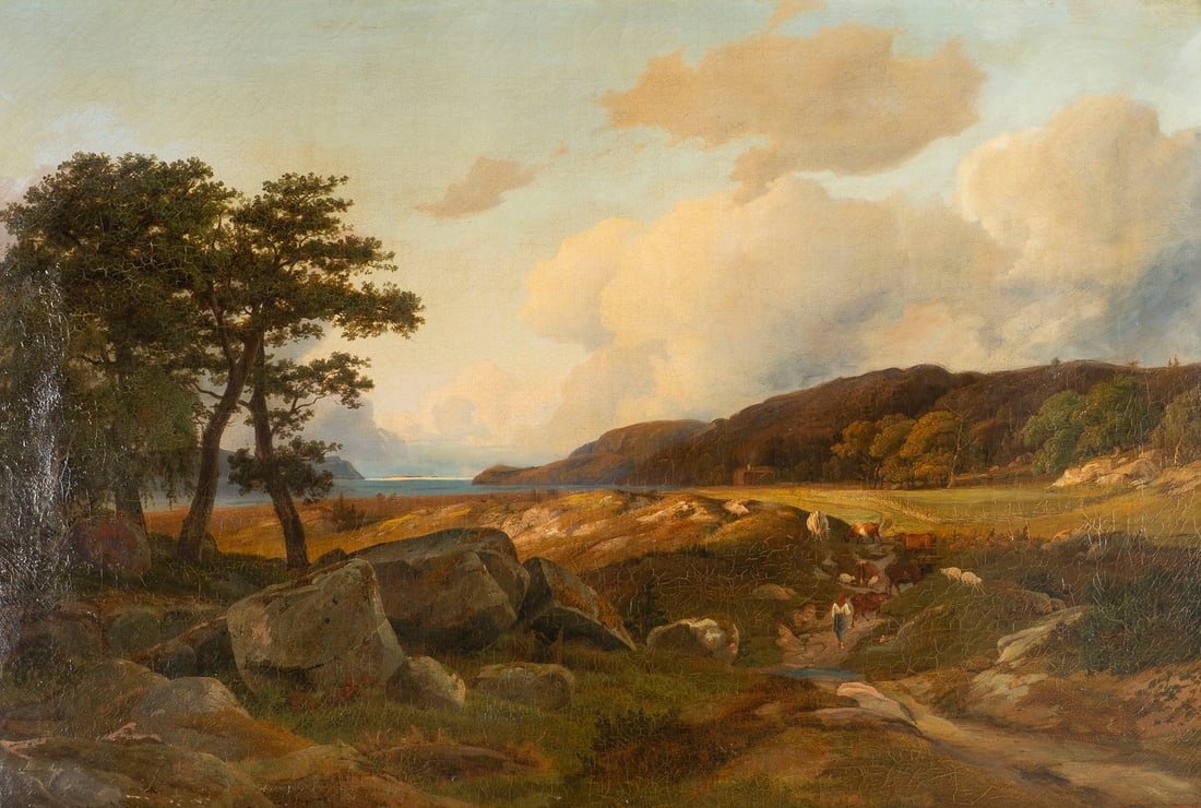 JOHANN HERMANN CARMIENCKE | WEITE LANDSCHAFT MIT KUHHERDE, 1841 (1 of 2)