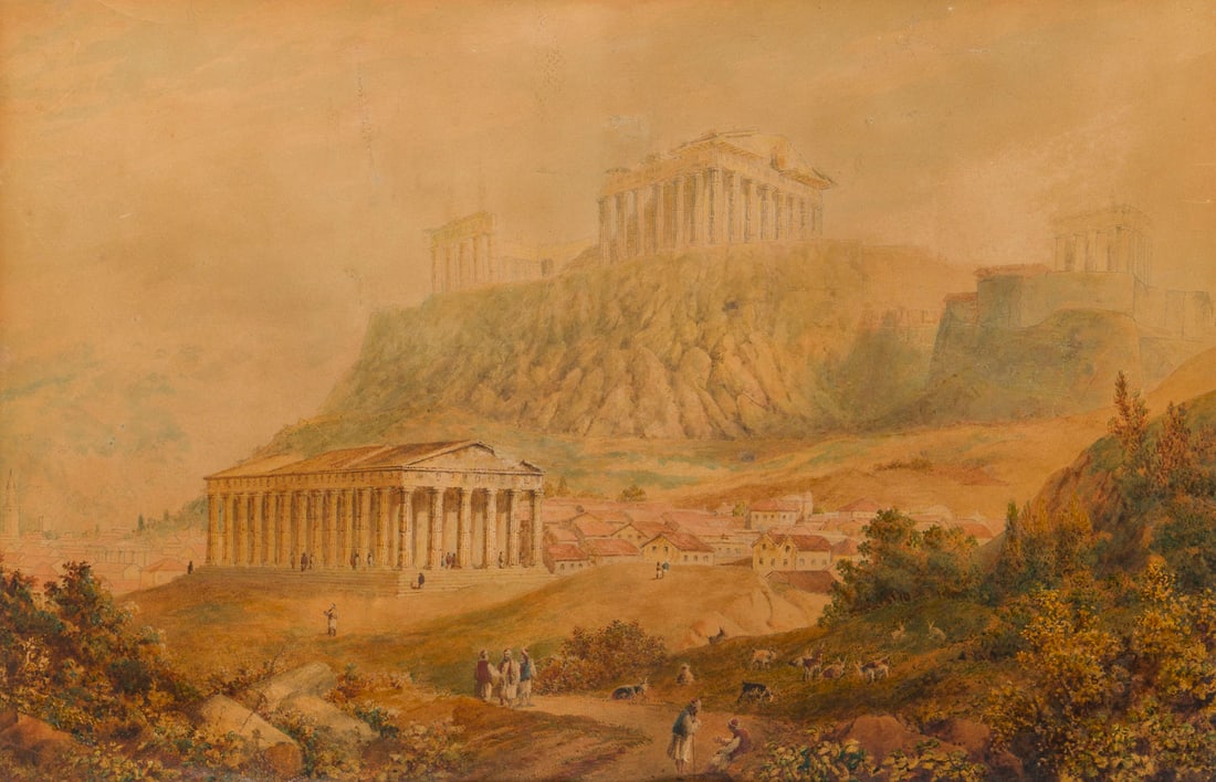 HUGH WILLIAM WILLIAMS (ZUGESCHRIEBEN) | BLICK AUF DIE AKROPOLIS VOM THESEUSTEMPEL (1 of 2)