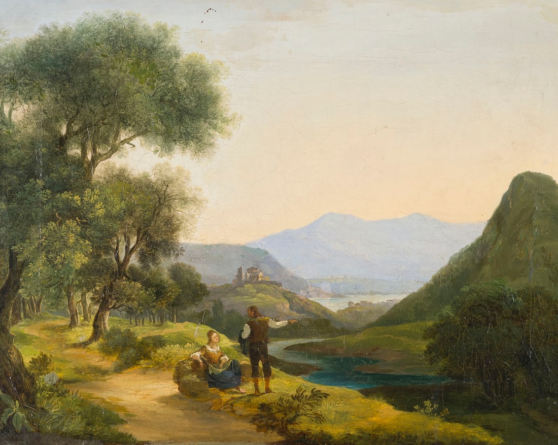 DEUTSCHER ROMANTIKER | FLUSSLANDSCHAFT MIT STAFFAGE (1 of 2)