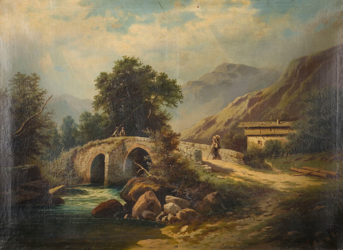ALBERT RIEGER | VORALPENLANDSCHAFT MIT STAFFAGE, 1890 (1 of 2)