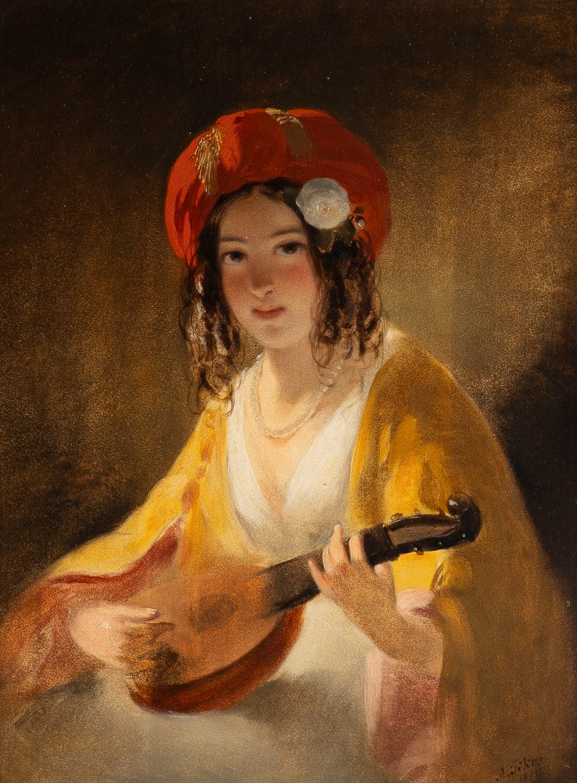 ALBERT TIKOS | LAUTENSPIELERIN, 1845 (1 of 2)