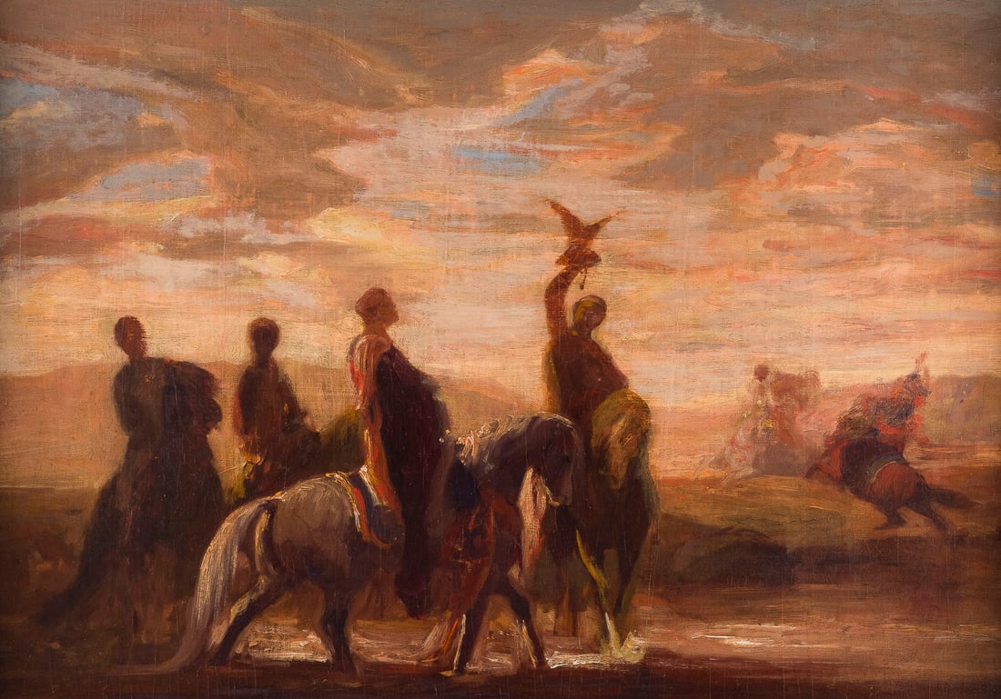 EUGENE DELACROIX (UMKREIS) | FALKENJAGD (1 of 2)