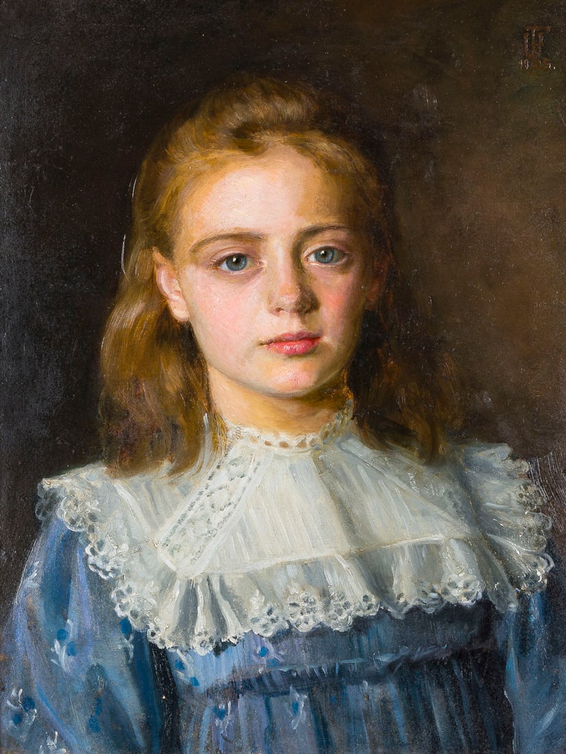 MONOGRAMMIST 'F.U.' | MAeDCHENPORTRAeT, 1905 (1 of 2)