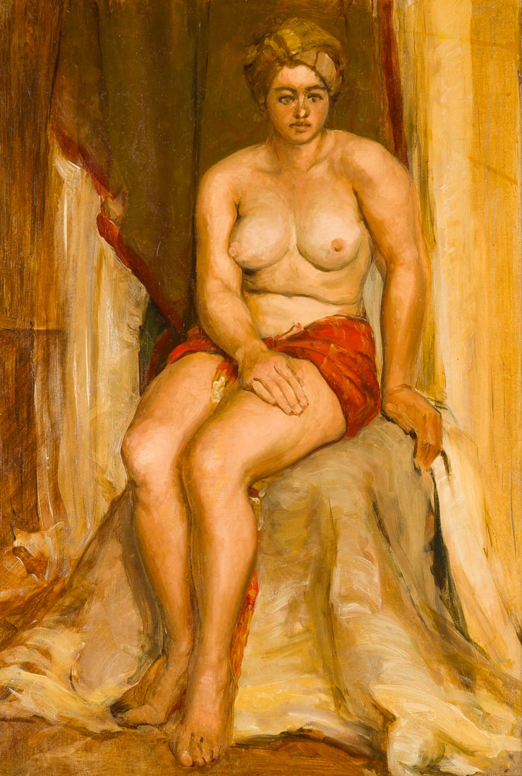PAUL GARIN | ODALISKE: PAUL GARIN 1898 - 1963 ODALISKE Oel auf Leinwand. 82 x 54 cm (R. 101 x 77 cm). Verso: bezeichnet. Rahmen. Provenienz: Privatsammlung, Duesseldorf.PAUL GARIN 1898 - 1963 ODALISKEOel auf Leinwand. 82 x 