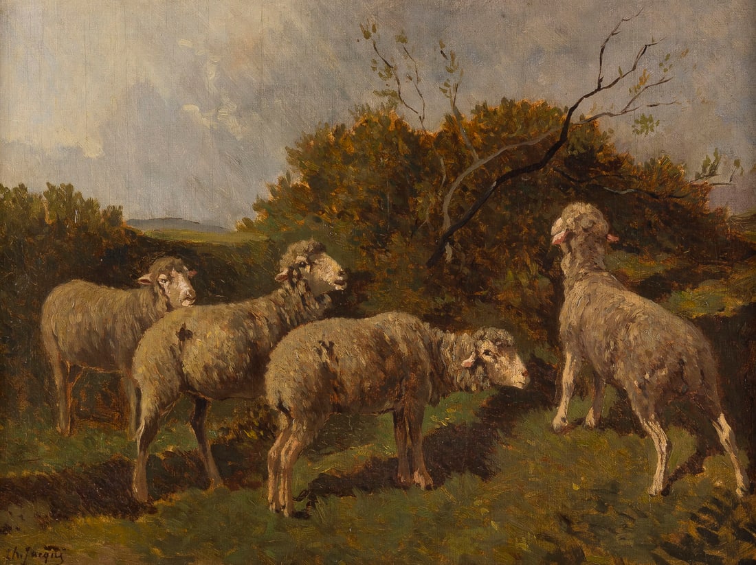 EMILE CHARLES JACQUE (ZUGESCHRIEBEN) | SCHAFE IN EINER LANDSCHAFT (1 of 2)