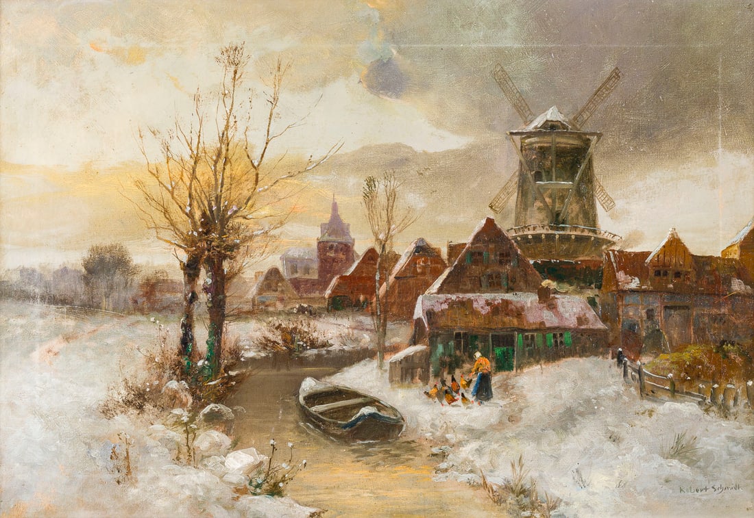 ROBERT SCHMIDT | DORF AM FLUSSUFER IM WINTER (1 of 2)