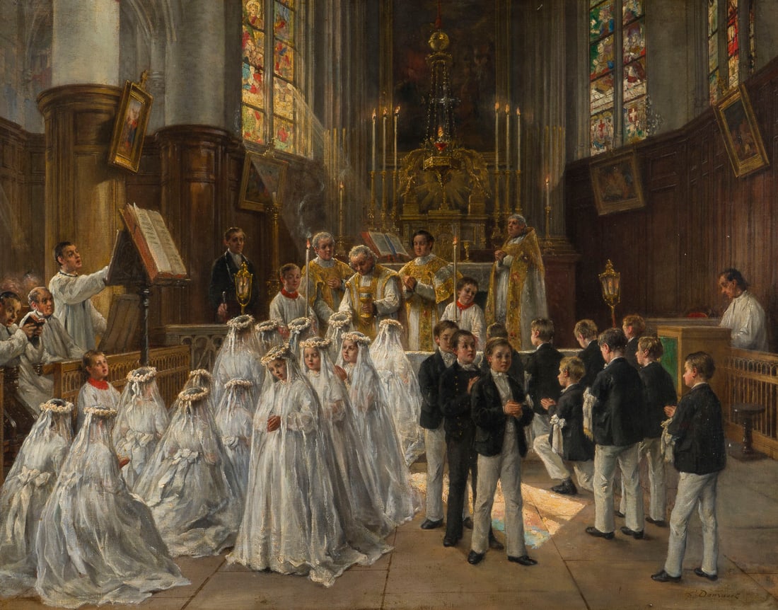 LEON-MARIE-CONSTANT DANSAERT | FEIERLICHE KOMMUNION IN DER KIRCHE (1 of 2)