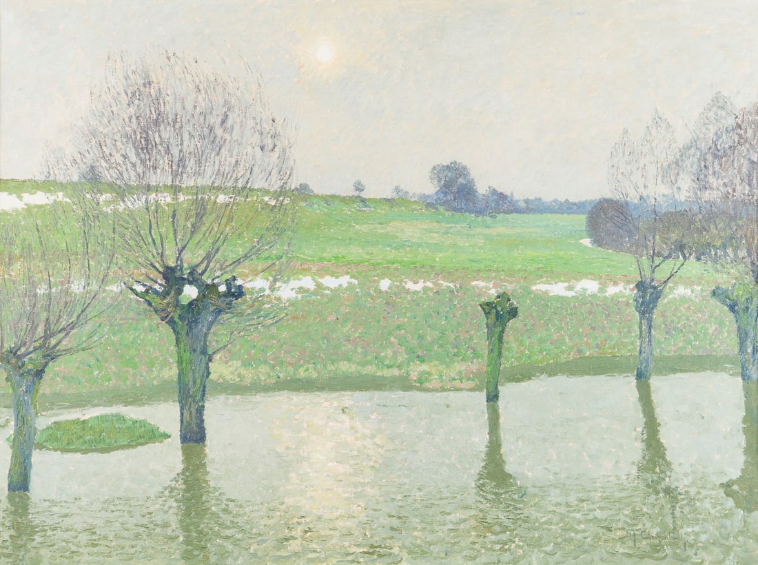 MAX CLARENBACH | LANDSCHAFT MIT KOPFWEIDEN IM WASSER (1 of 2)