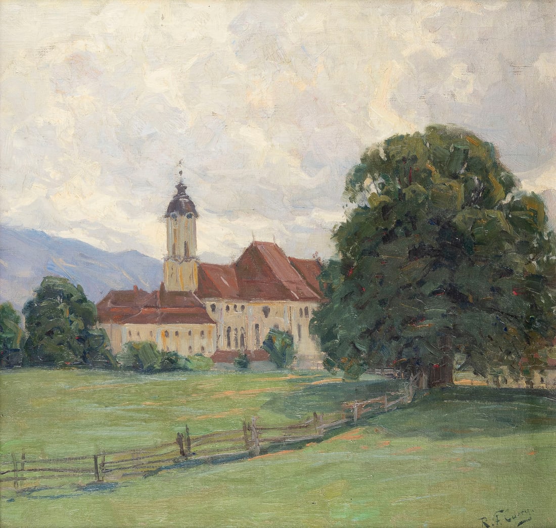 ROBERT FRANZ CURRY | BLICK AUF DIE WIESKIRCHE BEI STEINGADEN (1 of 2)