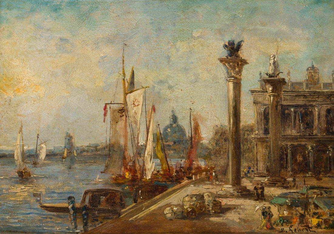 JEAN-BAPTISTE HEBERT | VENEDIG: JEAN-BAPTISTE HEBERT 1837 Rouen - 1094 Paris VENEDIG Oel auf Holz. 18 x 27 cm (R. 33 x 41 cm). Unten rechts signiert. Rahmen.JEAN-BAPTISTE HEBERT 1837 Rouen - 1094 Paris VENEDIGOel auf Holz. 18 x 27 c