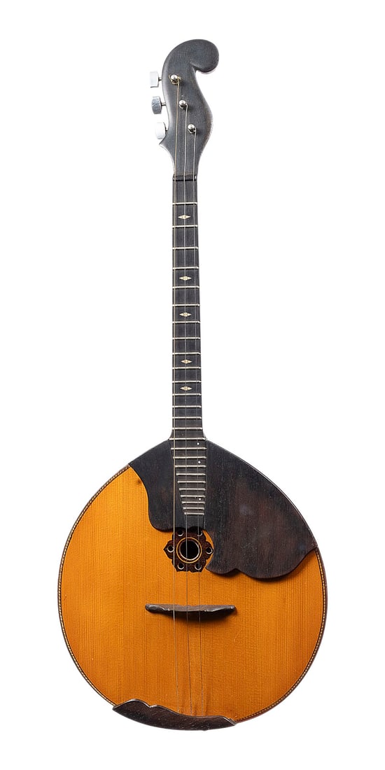 | DOMRA PRIMA: DOMRA PRIMA Presumably Russia, 20th century. Spruce top, floral rosette, wooden pickguard, hemispherical maple body, fretted neck with diamond inlays, 3 strings; includes a custom-fitted original