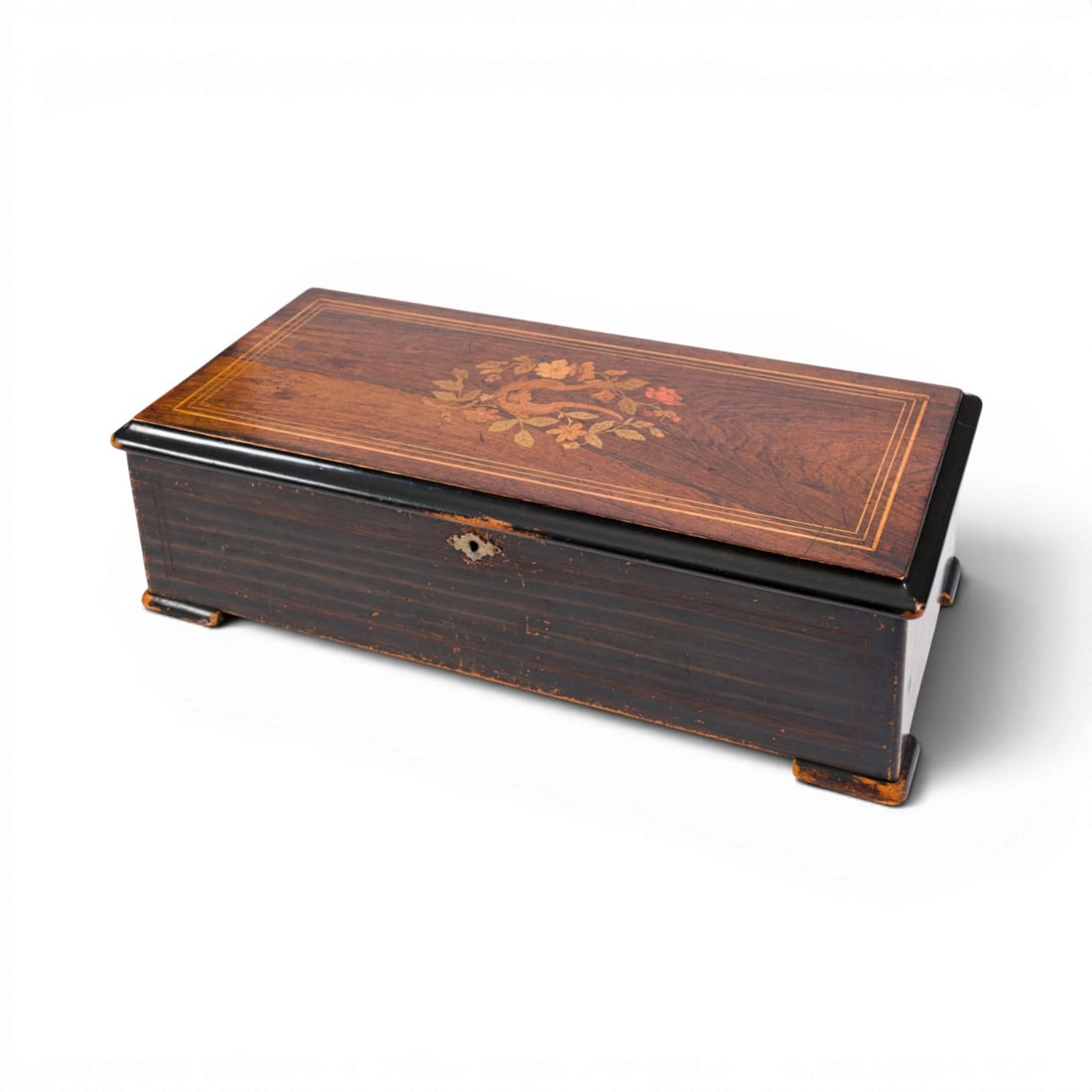 | MANDOLINE EXPRESSIVE WALZENSPIELDOSE: MANDOLINE EXPRESSIVE'' CYLINDER MUSIC BOX Switzerland, circa 1900 Rectangular wooden case, cylinder mechanism (metal and brass), glass lid; internal controls for winding and ''Stop/Play'' function. Di