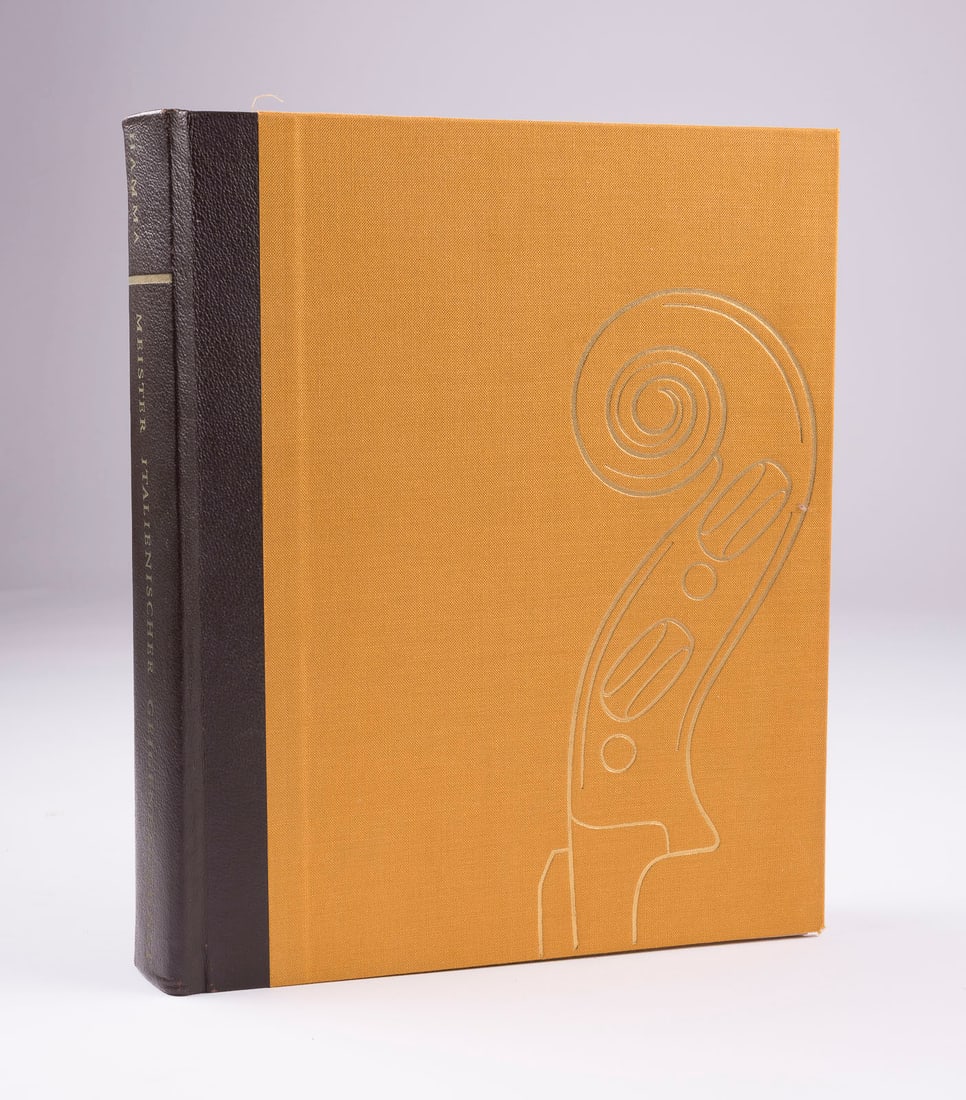 | MEISTER ITALIENISCHER GEIGENBAUKUNST - WALTER HAMMA: MASTER ITALIAN VIOLIN MAKERS - WALTER HAMMA Stuttgart, 1978 Hardcover, original half-leather binding with beige linen covers. Approx. 31 ? 24 cm. 5th edition. This standard work by Walter Hamma provid