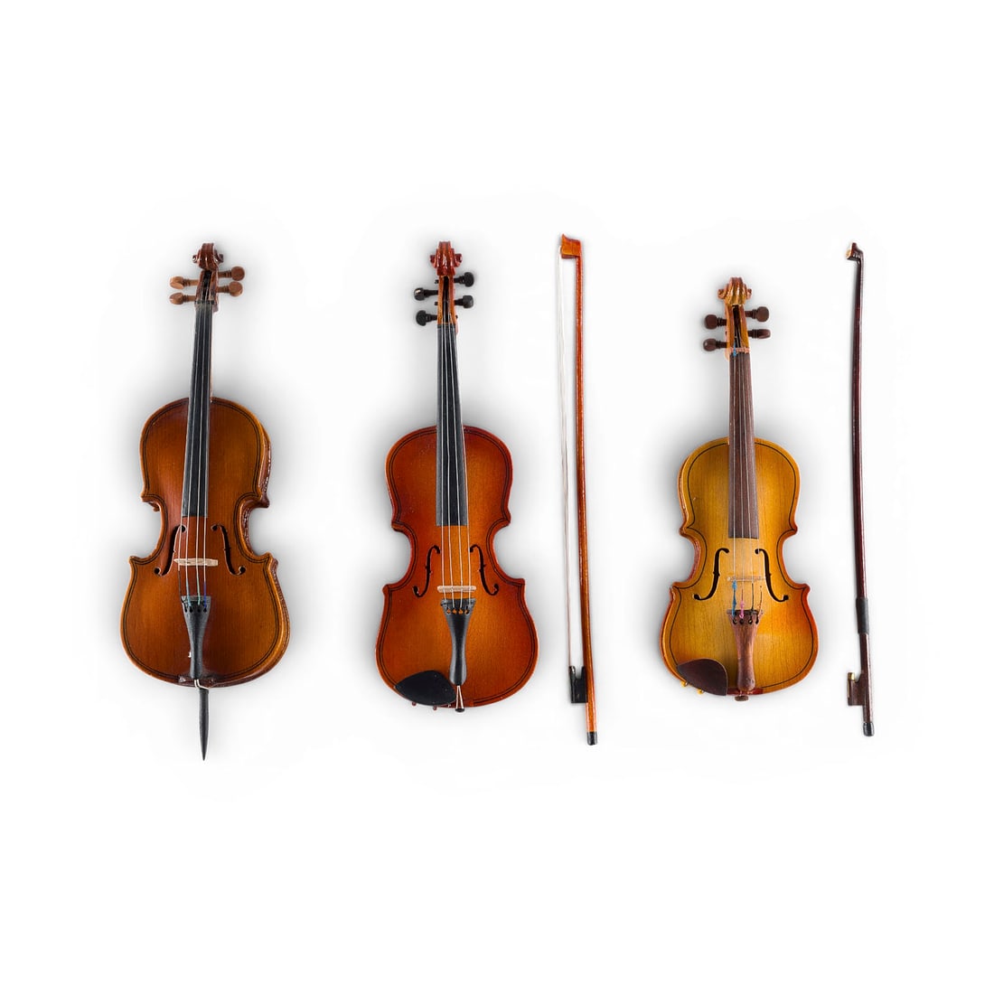 | KONVOLUT VON ZWEI MINIATUR VIOLINEN UND EIN MINIATUR CELLO (1 of 1)