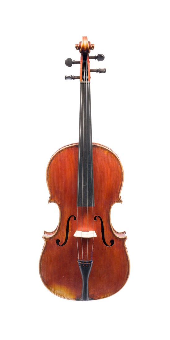 | VIOLA BEZ. 'GAIBISSO GIOVANNI BATTISTA': VIOLA LABLED 'GAIBISSO GIOVANNI BATTISTA' Probably Alassio, 1922 Two-piece spruce top and maple back, brown varnish, with case. 4/4 viola, l. approx. 68.2 cm, body length 41 cm. Viola label: