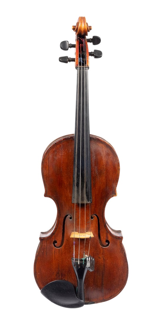 | FEINE VIOLA: FINE VIOLA Presumably German, 19th century. Two-piece spruce top and maple back, dark brown varnish; includes case. 4/4 size viola; total length 68 cm, body length 41 cm. Unlabeled. Part. bumped and r