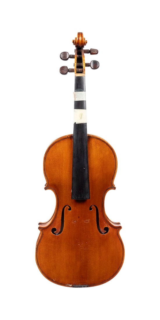 | VIOLINE BEZ. 'STEFANO SCARAMPELLA': VIOLIN LABELED 'STEFANO SCARAMPELLA' Probably Italy, early 20th century. Two-piece spruce top and maple back, light brown varnish; includes case. 4/4 violin, total length 58.7 cm, body length 35.5