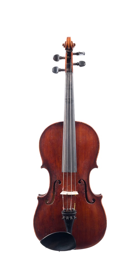 | VIOLINE 'JOSEF KREPELKA' UND DREI VIOLINBOeGEN 'PAESOLD','ARY FRANCE': JOSEF KREPELKA' VIOLIN AND THREE VIOLIN BOWS ('PAESOLD', 'ARY FRANCE') Jihlava (Iglau), Bohemia, 1876 One-piece spruce top and maple back, dark brown varnish; includes case and accessories. 4/4 violin