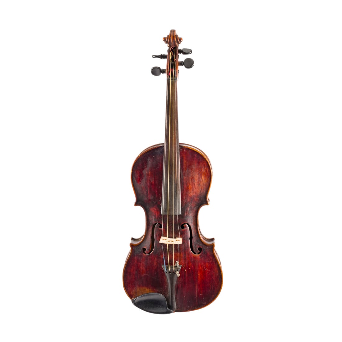 | VIOLINE BEZ. 'MICHAEL KLOTZ' UND VIOLINBOGEN 'A. HERRMANN ': VIOLIN LABELED 'MICHAEL KLOTZ' AND VIOLIN BOW 'A. HERRMANN ' German, 19th century Two-piece spruce top and maple back, dark brown-reddish varnish, with case. 4/4 violin, length 59.1 cm, body length