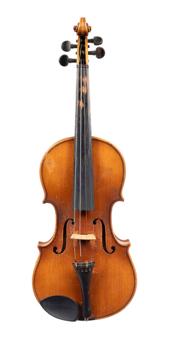 | VIOLINE: VIOLIN German, early 20th century. One-piece spruce top and maple back, light brown varnish. 4/4 violin, length 58.9 cm, body length 35.5 cm. No certificate of authenticity. Partially bumped and